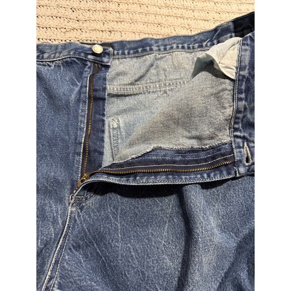 Y2K VTG Wu Wear Jeans Wide Leg Baggy Carpenter Mens 46x34 (44 x 30.5) Blue Denim - Picture 11 of 15